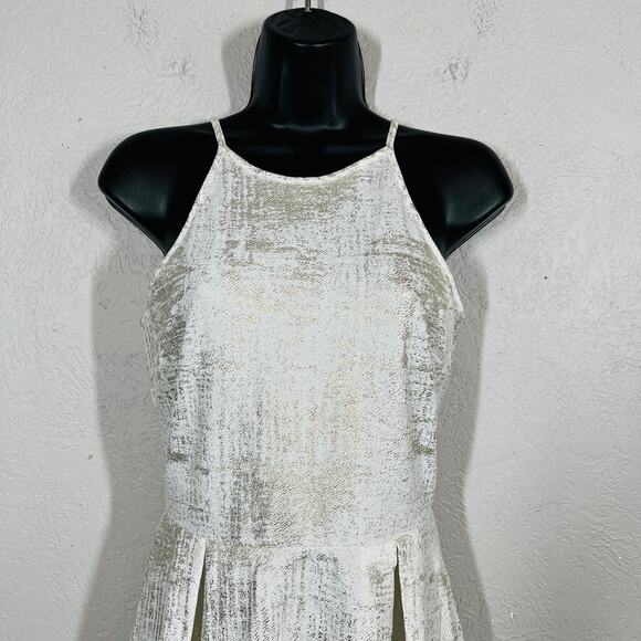 Monteau Los Angeles Metallic Halter Dress Mini Casual Cute - S - Picture 2 of 6